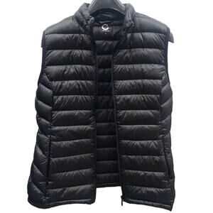 Cubus Quilted Puffer Down Vest Women's S Black Sleeveless Zip RDS Certified